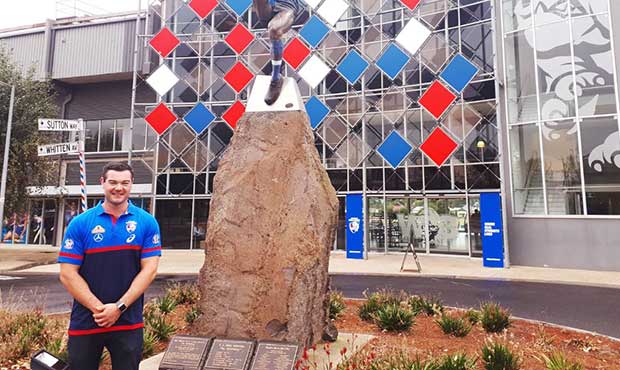 HERO_ByersArticle.jpg A career change lands footy fan Kyle Byers his dream job at the Western Bulldogs. (Photo: The Standard) - Western Bulldogs